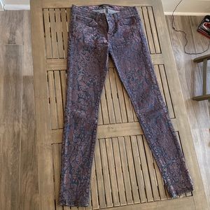 J Brand for Barney’s New York Size 26 Skinny Leg Velvet Pressed Jeans